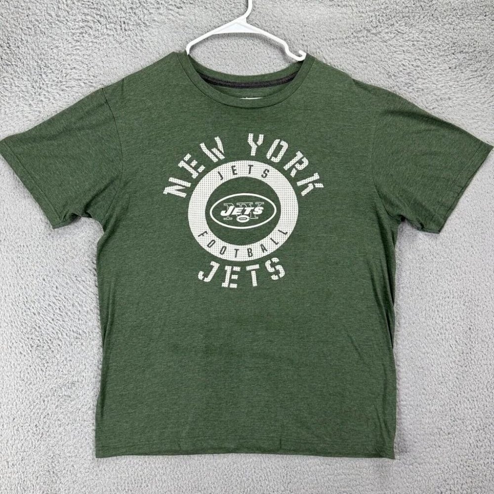 Majestic Shirt Adult Large Green Triple Peak New York Jets Tee Short Sleeve Mens